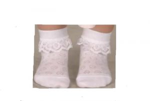 Носки детские  белые с рюшами. ― Чулочно – носочные изделия оптом в Новосибирске, колготки, носки, чулки, трикотаж