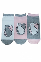 Носки женские(пара кошек) ― Чулочно – носочные изделия оптом в Новосибирске, колготки, носки, чулки, трикотаж